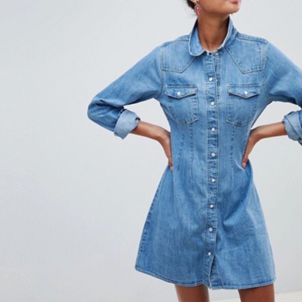 ASOS denim shirt dress S